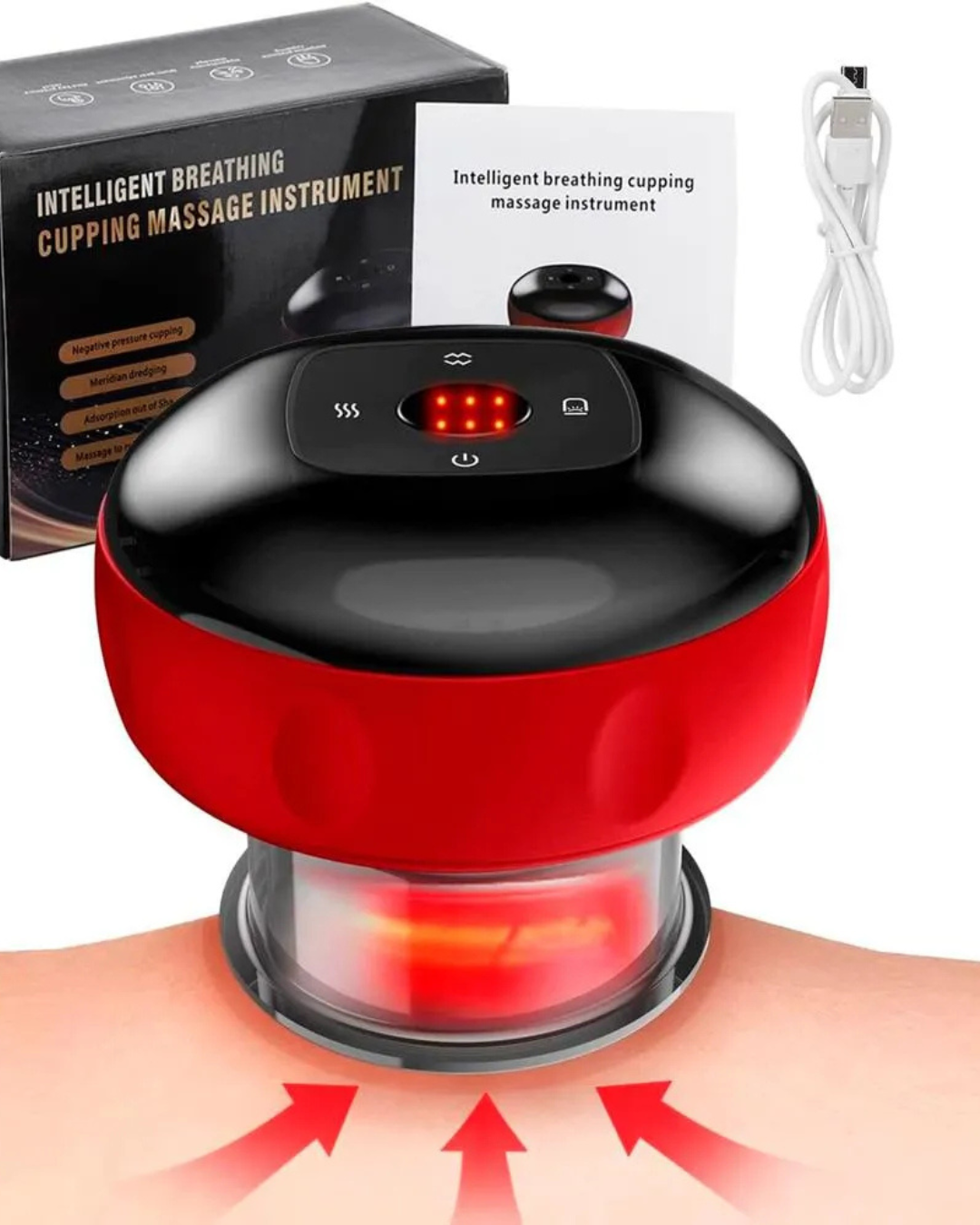 Ventosa eléctrica inteligente - Dispositivo de terapia de ventosas  - 2 modos + 12 niveles de intensidad